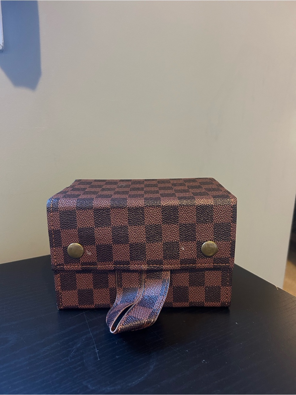 Brown Checkered Women’s Glasses Case